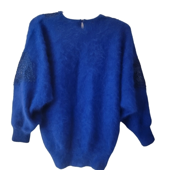 Vintage Venesha 80s blue Angora sweater  size small - Picture 6 of 12